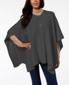Dkny Ribbed-knit Zip Poncho