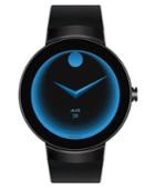 Movado Unisex Swiss Connect Black Silicone Strap Smart Watch 46.5mm