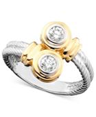 14k Two-tone Gold Diamond Twist Ring (1/3 Ct. T.w.)