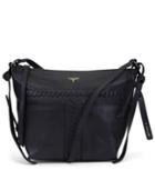 T Tahari Skyler Leather Whipstitch Top Zip Crossbody