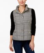 Charter Club Petite Houndstooth Quilted Vest, Only At Macy's