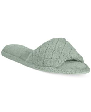 Charter Club Microterry Open-toe Memory Foam Scuff Slippers, Only At Macy's