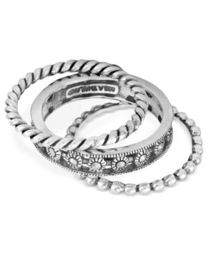 Genevieve & Grace Sterling Silver Ring Set, Marcasite Stackable Rope Ring Set