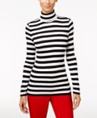 Inc International Concepts Striped Turtleneck Top, Only At Macy's