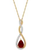 Certified Ruby (7/8 Ct. T.w.) & Diamond (1/10 Ct. T.w.) Pendant Necklace In 14k Gold