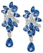 Le Vian Precious Collection Sapphire (5-1/5 Ct. T.w.) And Diamond (3/8 Ct. T.w.) Drop Earrings In 14k White Gold