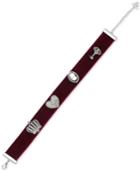 Guess Hematite-tone Interchangeable Pin Velvet Choker Necklace