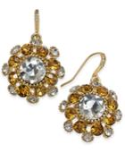 Charter Club Gold-tone Stone & Crystal Cluster Pinwheel Cluster Drop Earrings, Created For Macy's