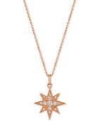 Le Vian Strawberry & Nude Diamond Star Pendant Necklace (1/4 Ct. T.w.) In 14k Rose Gold