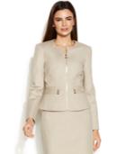 Calvin Klein Petite Long-sleeve Front-zip Blazer