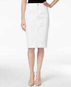 Charter Club Petite White Wash Denim Skirt, Only At Macy's