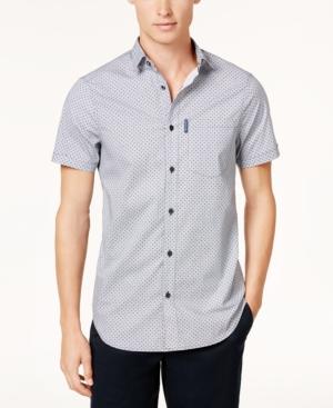Armani Exchange Men's Grid & Star-pattern Stretch Shirt
