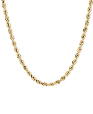 14k Gold Necklace, 24 Diamond Cut Seamless Rope