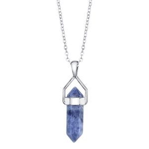 Unwritten Genuine Green Aventurine, Sodalite Or Amethyst Crystal Pendant Necklace In Sterling Silver, 16 + 2 Chain, 1.3 Pendant