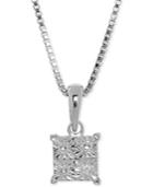 Diamond Accent Pendant Necklace In Sterling Silver