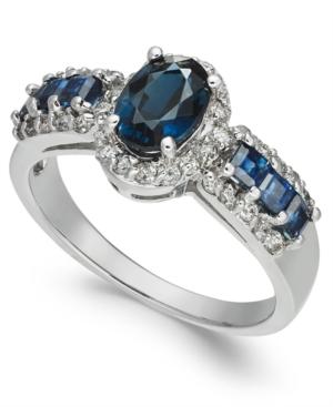 Sapphire (1-9/10 Ct. T.w.) & Diamond (1/3 Ct. T.w.) Ring In 14k White Gold