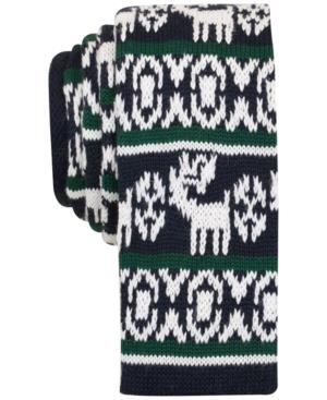Bar Iii Men's Fair Isle Knit Slim Tie, Created For Macy's