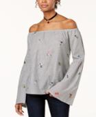 Gypsies & Moondust Juniors' Embroidered Off-the-shoulder Top