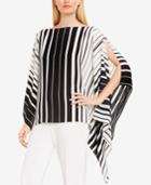 Vince Camuto Striped Poncho Top