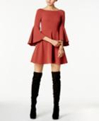 Bar Iii Bell-sleeve Fit & Flare Dress, Created For Macy's