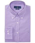 Polo Ralph Lauren Men's Slim-fit Purple And White Check Dress Shirt