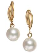 Cultured Freshwater Pearl Drop Earrings In 14k Gold (7mm)