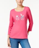 Karen Scott Bicycle Graphic Top, Only At Macy's