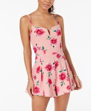 Planet Gold Juniors' Floral-print Romper