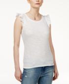 Maison Jules Cotton Flutter-sleeve Top, Only At Macy's