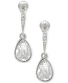Givenchy Silver-tone Teardrop Crystal Clip-on Drop Earrings