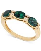 Emerald (1-3/8 Ct. T.w.) And Diamond Accent Ring In 14k Gold