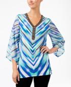 Jm Collection Embellished Chiffon Top, Only At Macy's