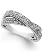Diamond Crossover Ring In Sterling Silver (1/2 Ct. T.w.)