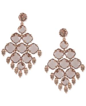 Carolee Multi-stone Geometric Clip-on Drop Earrings