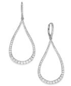 Eliot Danori Earrings, Rhodium-plated Pave Cubic Zirconia Open Teardrop Earrings (4 Ct. T.w.)