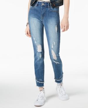 Indigo Rein Juniors' Frayed Skinny Jeans