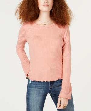 American Rag Juniors' Lace-up Ribbed Top, Created For Macy's