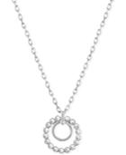 Swarovski Rhodium-plated Crystal Circle Pendant Necklace