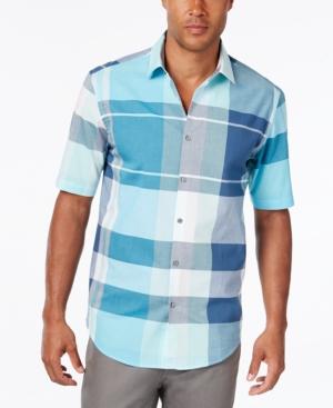 Alfani Men's Plaid Short-sleeve Shirt, Classic Fit