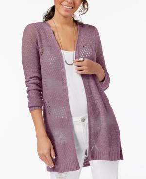One Hart Juniors' Open-front Crochet Cardigan, Created For Macy's