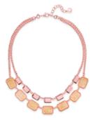 Charter Club Rose Gold-tone Orange/pink Stone 2 In 1 Necklace, Only At Macy's