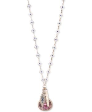 Lonna & Lilly Gold-tone Crystal Evil Eye Multi-charm Pendant Necklace, 32 + 3 Extender