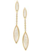 Mother-of-pearl Marquis Drop Earrings In 14k Gold