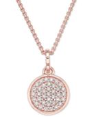 Thomas Sabo Wheel Of Karma Sparkling Circles White Zirconia Pendant Necklace In 18k Rose Gold-plated Sterling Silver