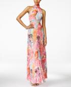 Inc International Concepts Printed Pleated Halter Maxi Dress, Only At Macy's