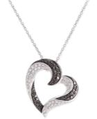 Diamond Pave Heart Pendant Necklace (1/2 Ct. T.w.) In Sterling Silver