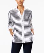 Karen Scott Striped Lounge Jacket, Only At Macy's