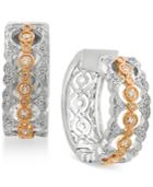 Duo By Effy Diamond Hoop Earrings (3/8 Ct. T.w.) In 14k Gold And White Gold