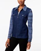 Alfred Dunner Sierra Madre Collection Mixed-media Denim Jacket