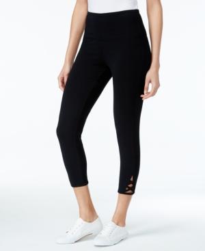 Style & Co Lattice-detail Capri Leggings, Only At Macy's